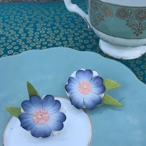 OOAK handmade eco-friendly flower earrings